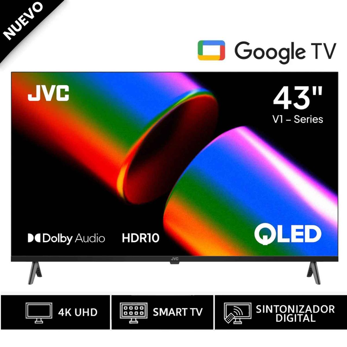 JVC - Televisor JVC 43 UHD 4K QLED Google TV LT-43KB758