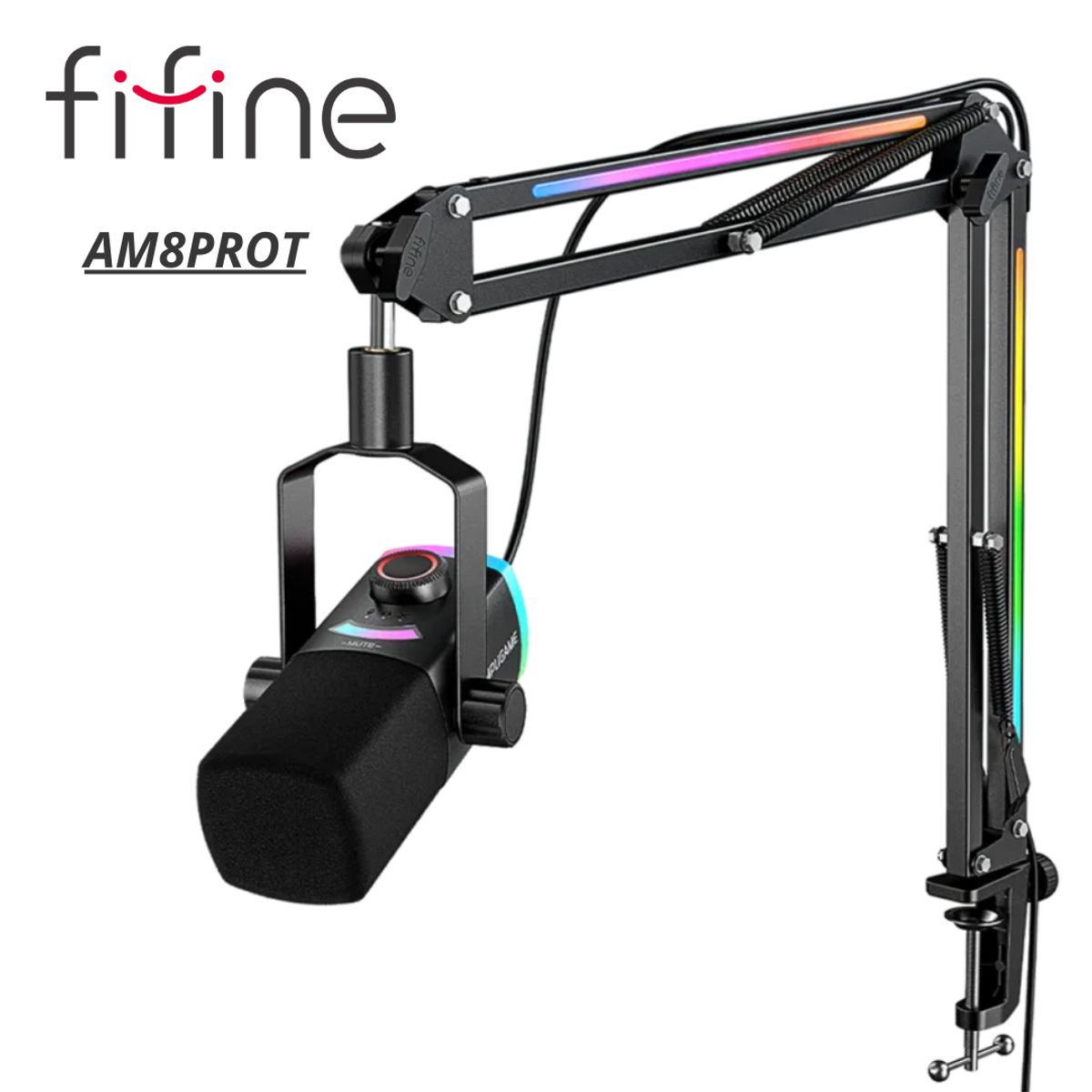 FIFINE - Micrófono Fifine AM8PROT BLACK con Brazo