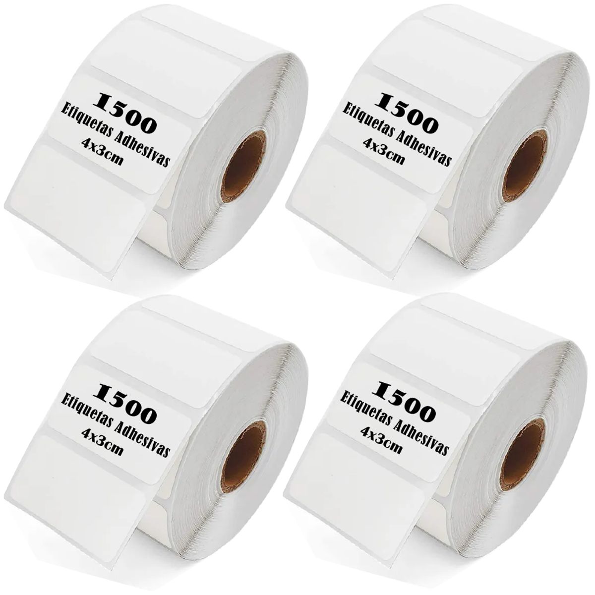 GENERICO - Etiqueta Termica Adhesiva 4x3cm Pack 4 Rollos