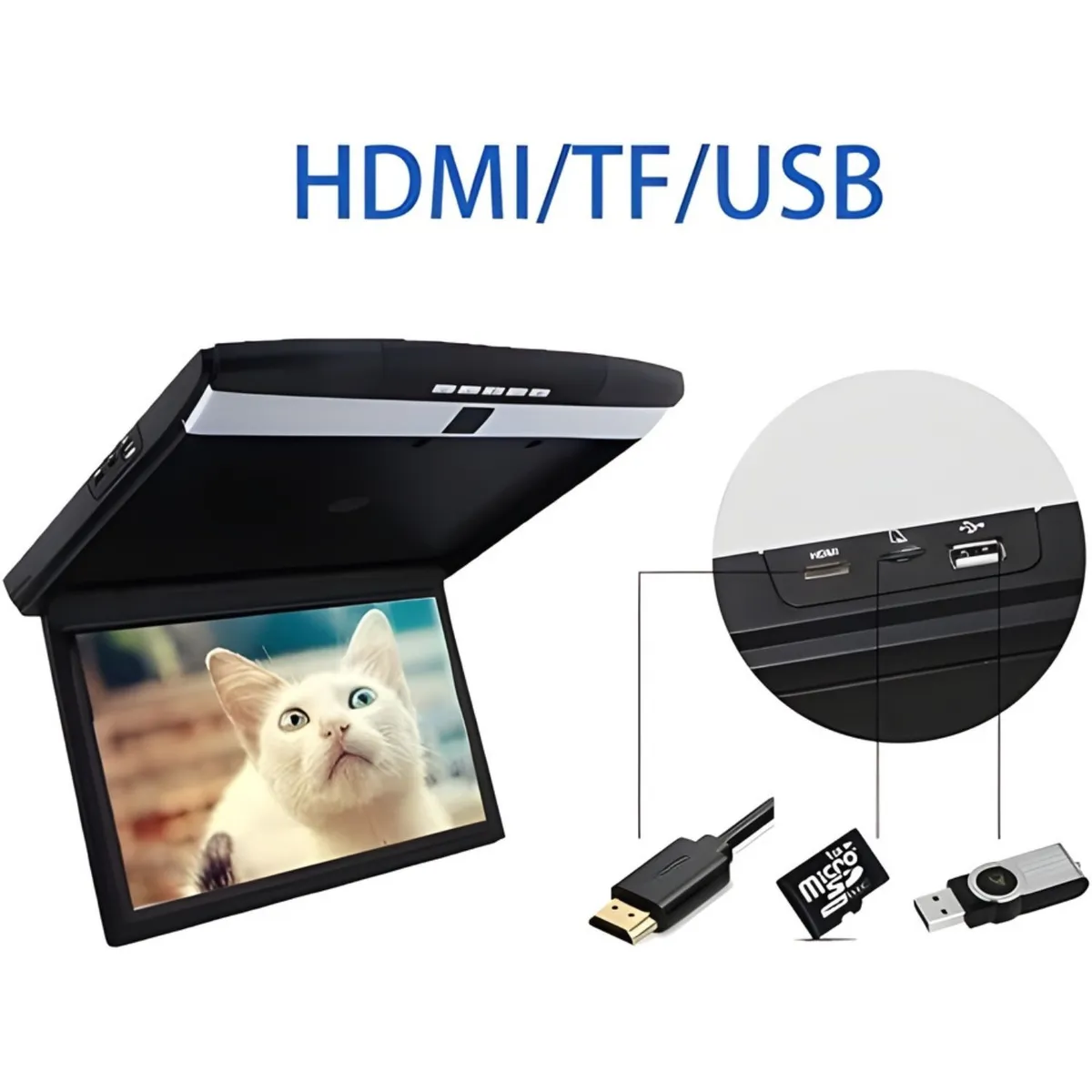 Monitor de Techo para Entretenimiento Vehicular 17 p HD Negro, marca OEM - Foto Principal