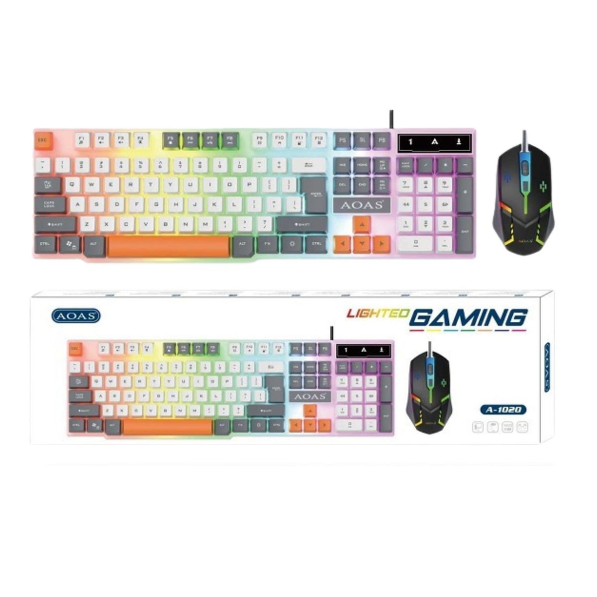 GENERICO - Teclado y Mouse RGB Combo Gamer Retroiluminado - Resistente a Salpicaduras  y Diseño Ergonómico