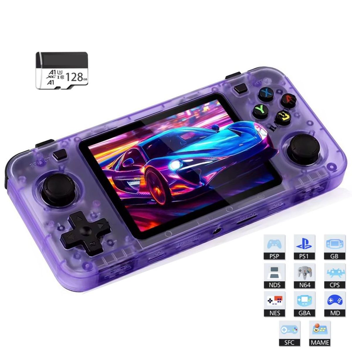 OEM - Juego Portatil R36S 128GB Plano 3500mAh Purpura