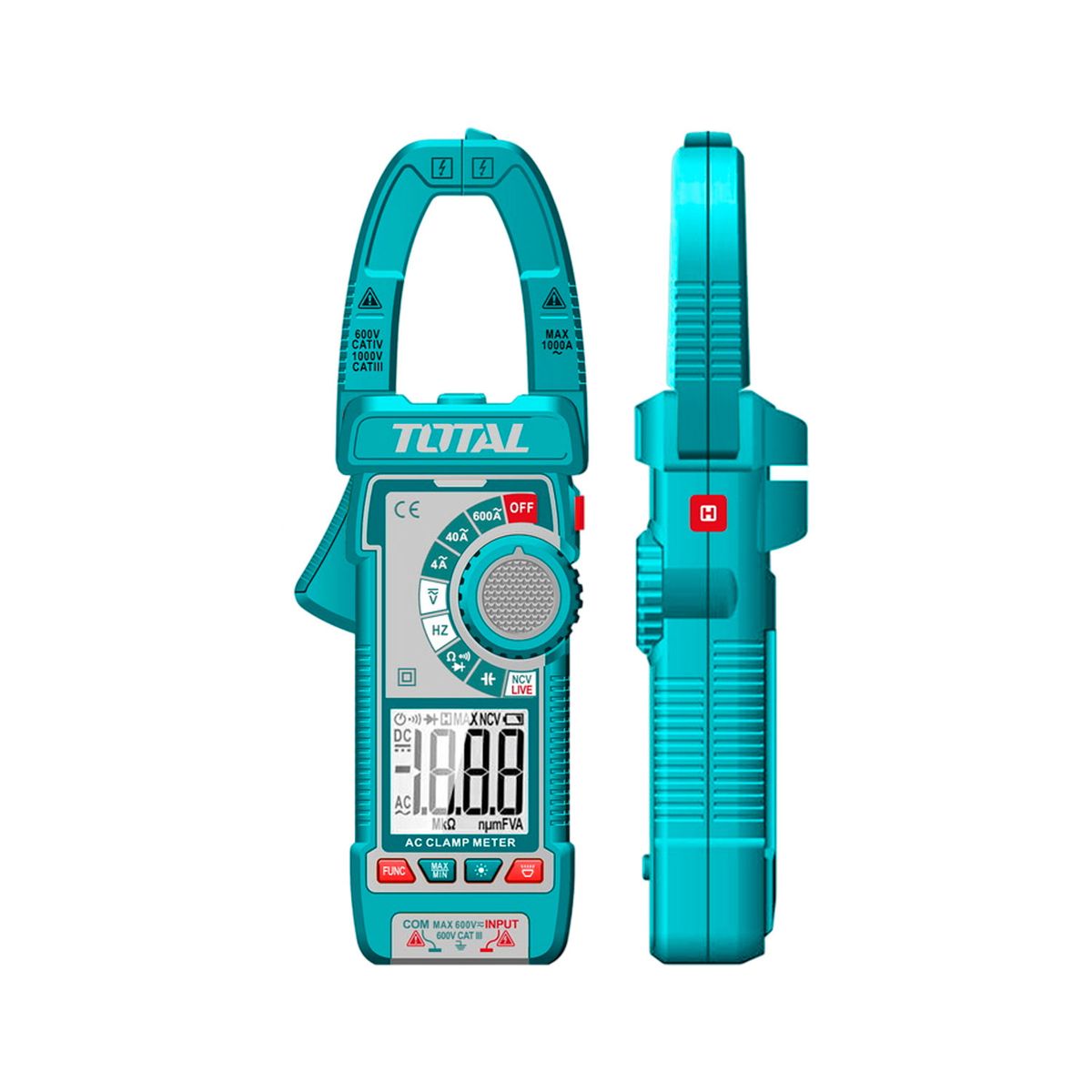 TOTAL - Pinza Amperimétrica Ac 600a 4000 Cuentas