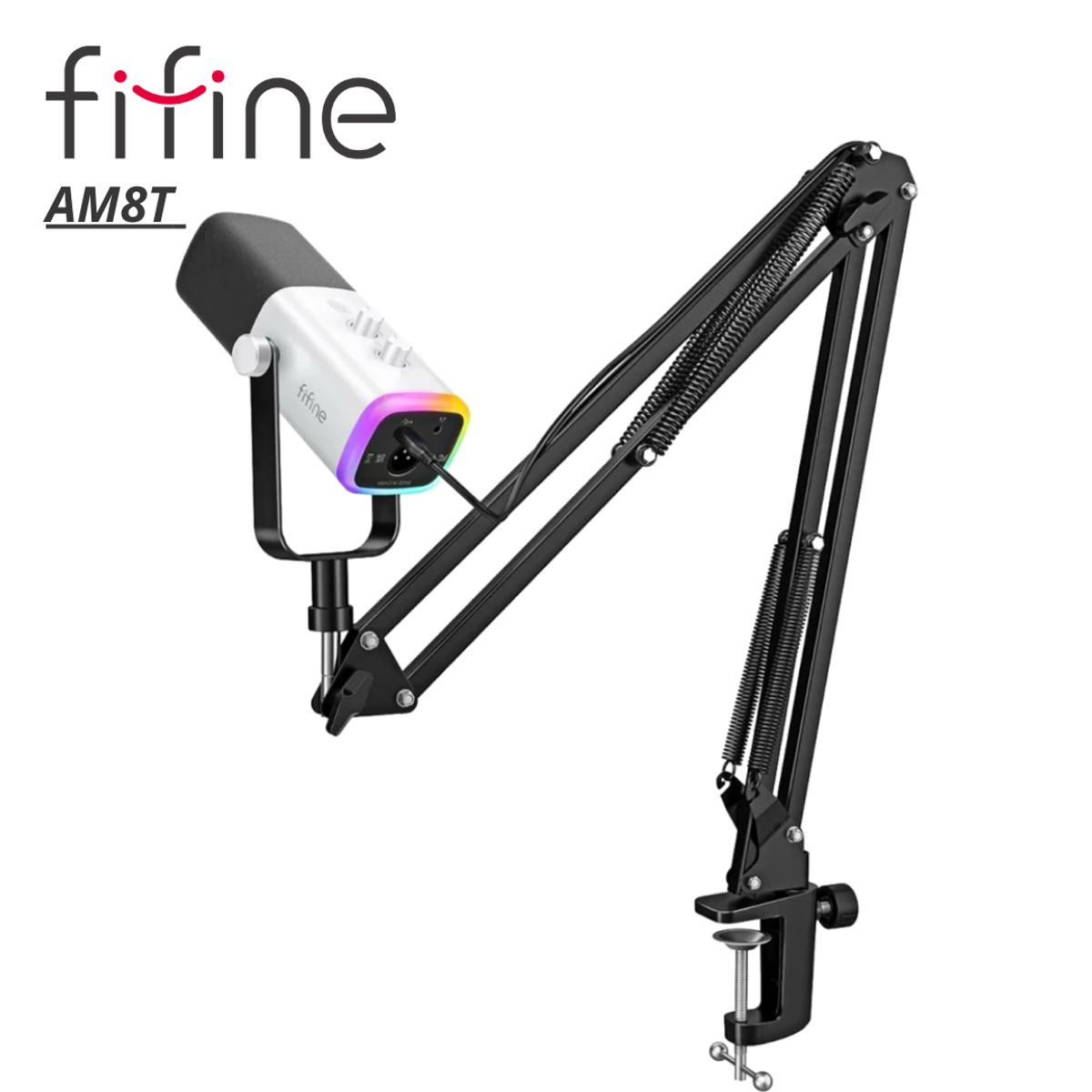 FIFINE - Micrófono Fifine AM8T WHITE con Brazo