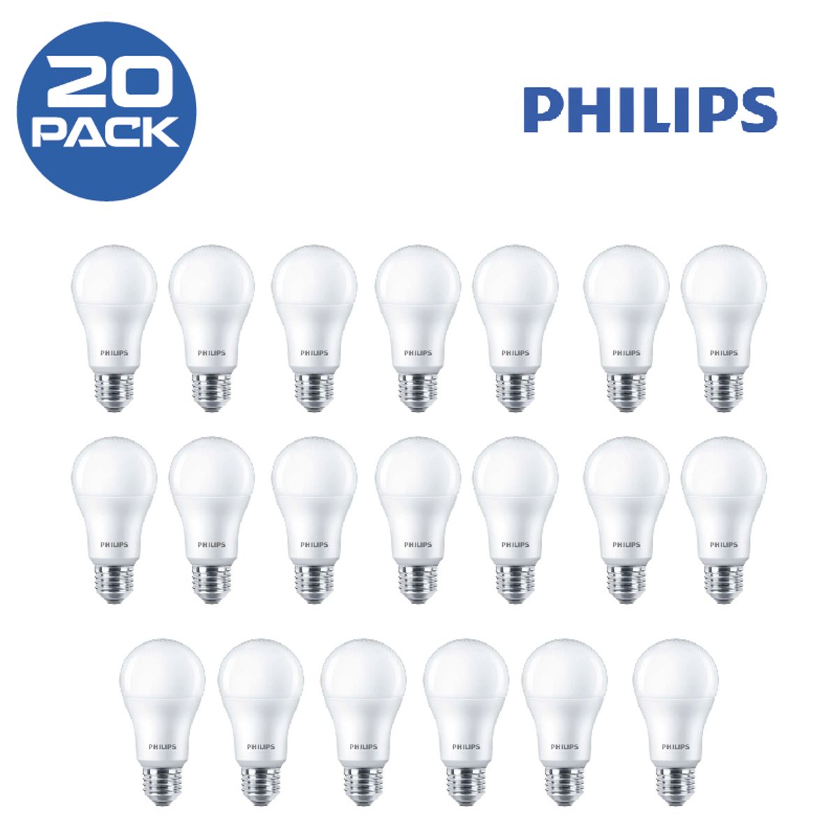 PHILIPS - Pack 20 Focos LED 13W Luz Blanca Philips EcoHome E27 6500K