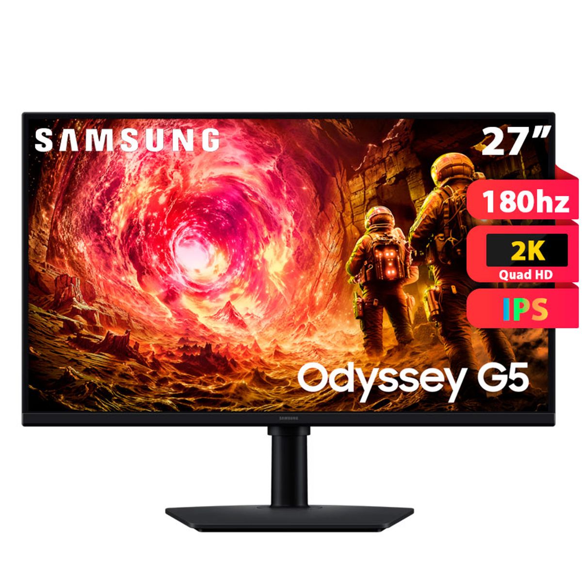 SAMSUNG - Monitor Gaming Samsung Odyssey G5 27 QHD IPS 180Hz 1ms - LS27FG500ELXPE