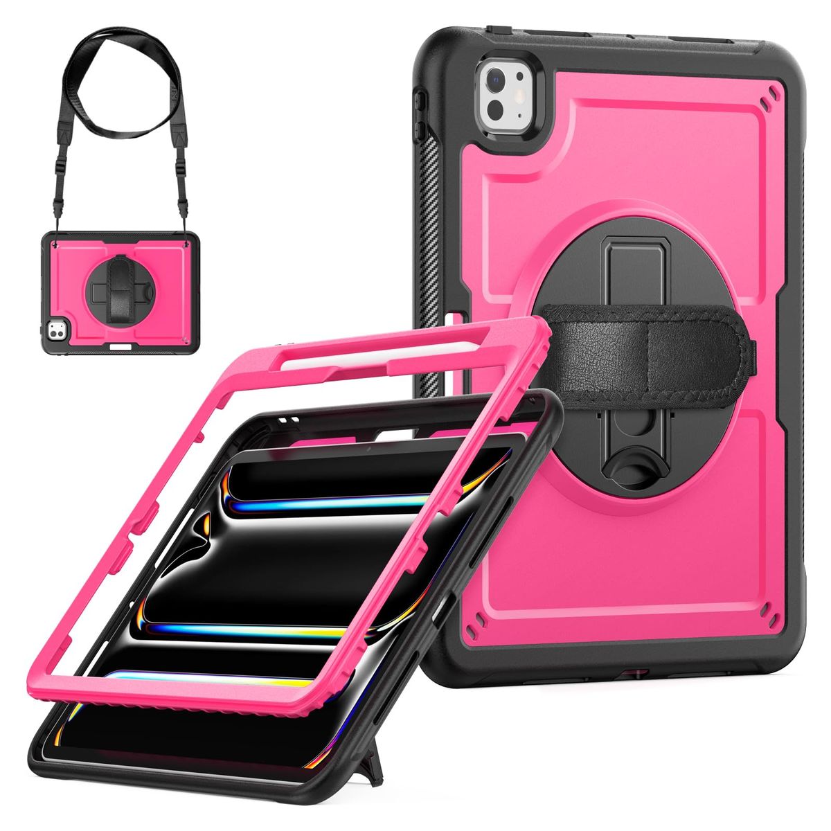 GENERICO - FUNDA ARMOR PARA TABLET IPAD PRO 11" 2024 FUCSIA