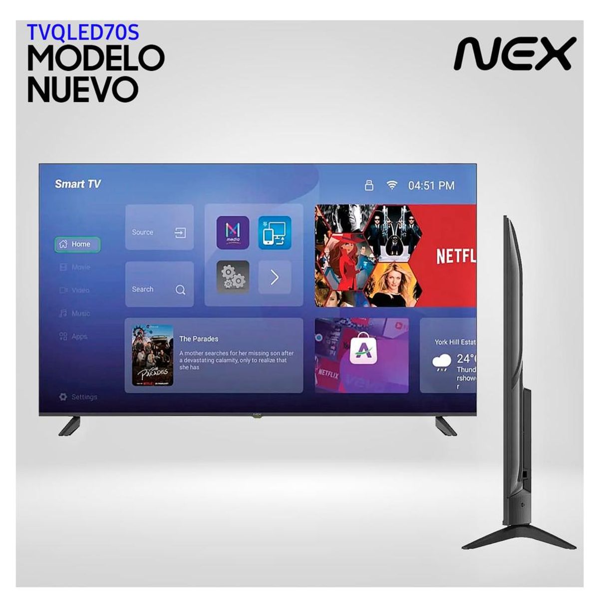 NEX - Televisor NEX QLED 70 4K ULTRA HD ANDROID TV TVQLED70S