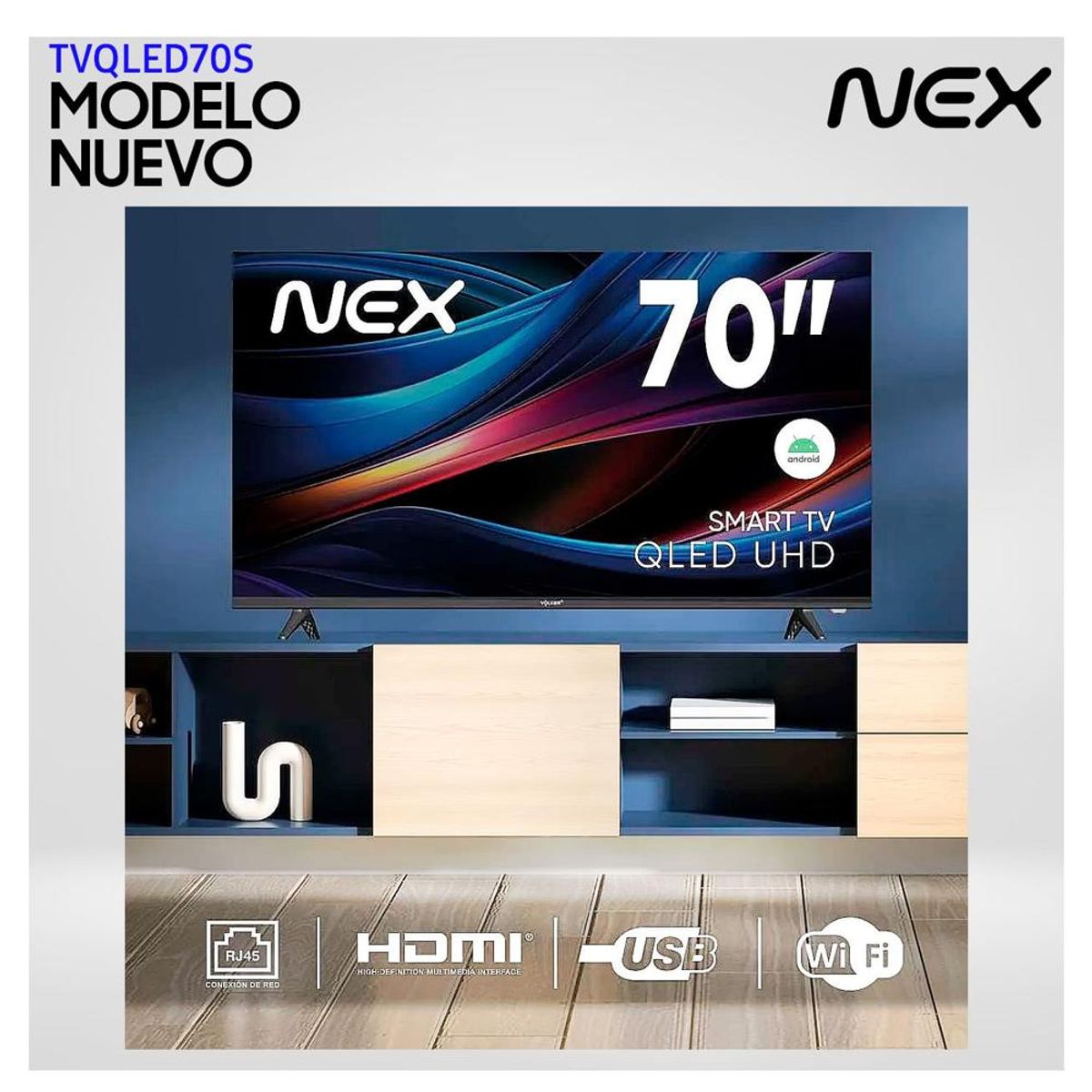 NEX - Televisor NEX QLED 70 4K ULTRA HD ANDROID TV TVQLED70S