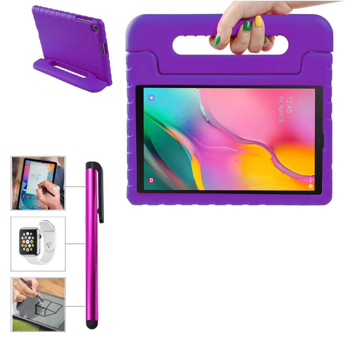 GENERICO - Funda Anti Golpes para niños + Lapíz para Samsung Tab A 10.1 2019 SM-T510 SM-T510