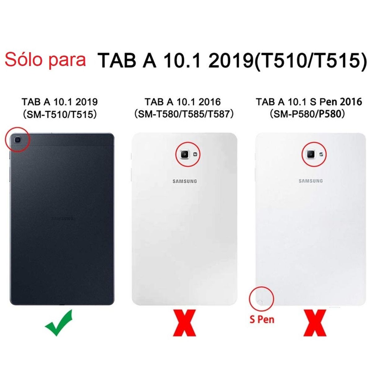 GENERICO - Funda Anti Golpes para niños + Lapíz para Samsung Tab A 10.1 2019 SM-T510 SM-T510