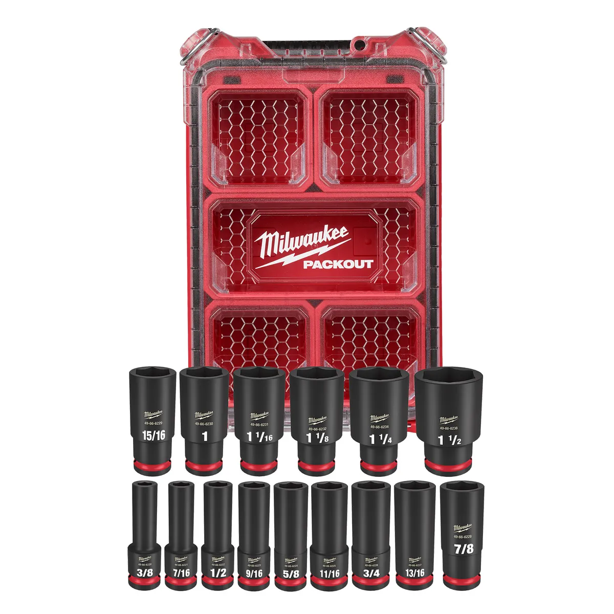 MILWAUKEE - Llave de impacto 1⁄2 FUEL de M18 + set de dados de impacto 2855-259-06