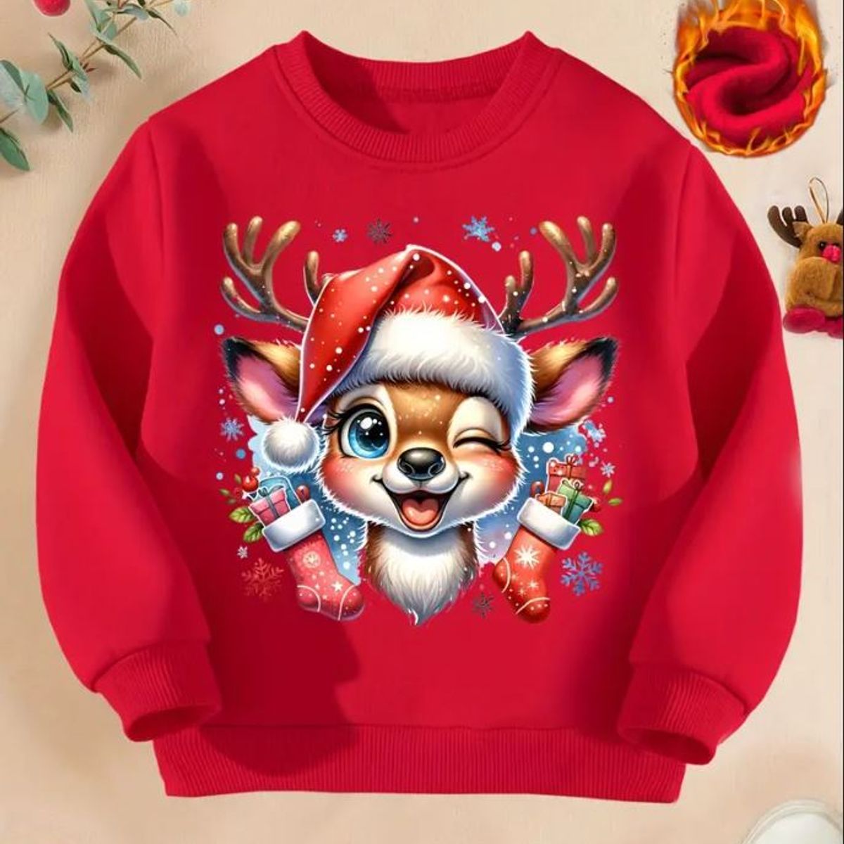 GENERICO - Polera Niña con estampado navideño