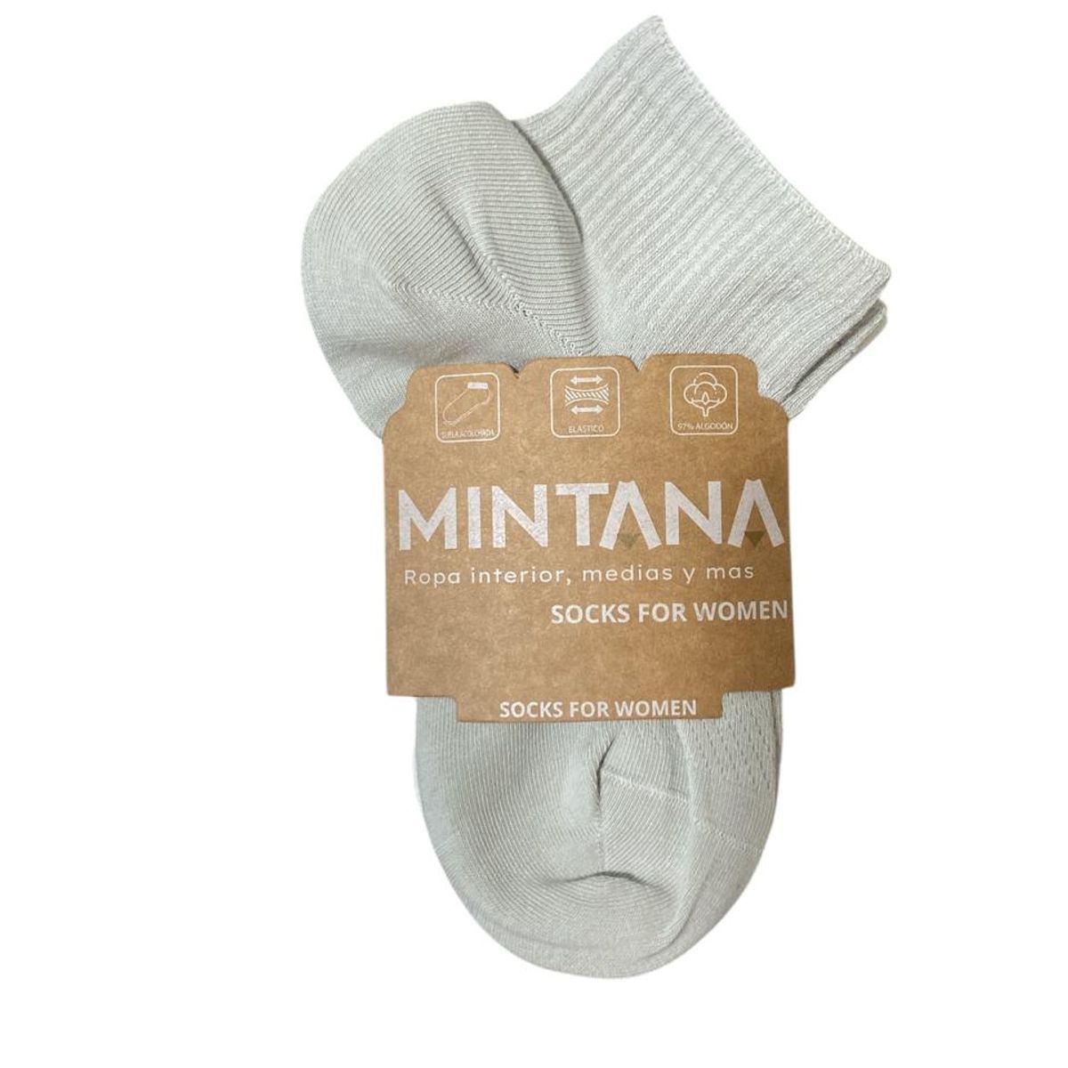 MINTANA - PACK 3 MEDIAS 100% SIN COSTURA  TOBILLERA MUJER MINTANA