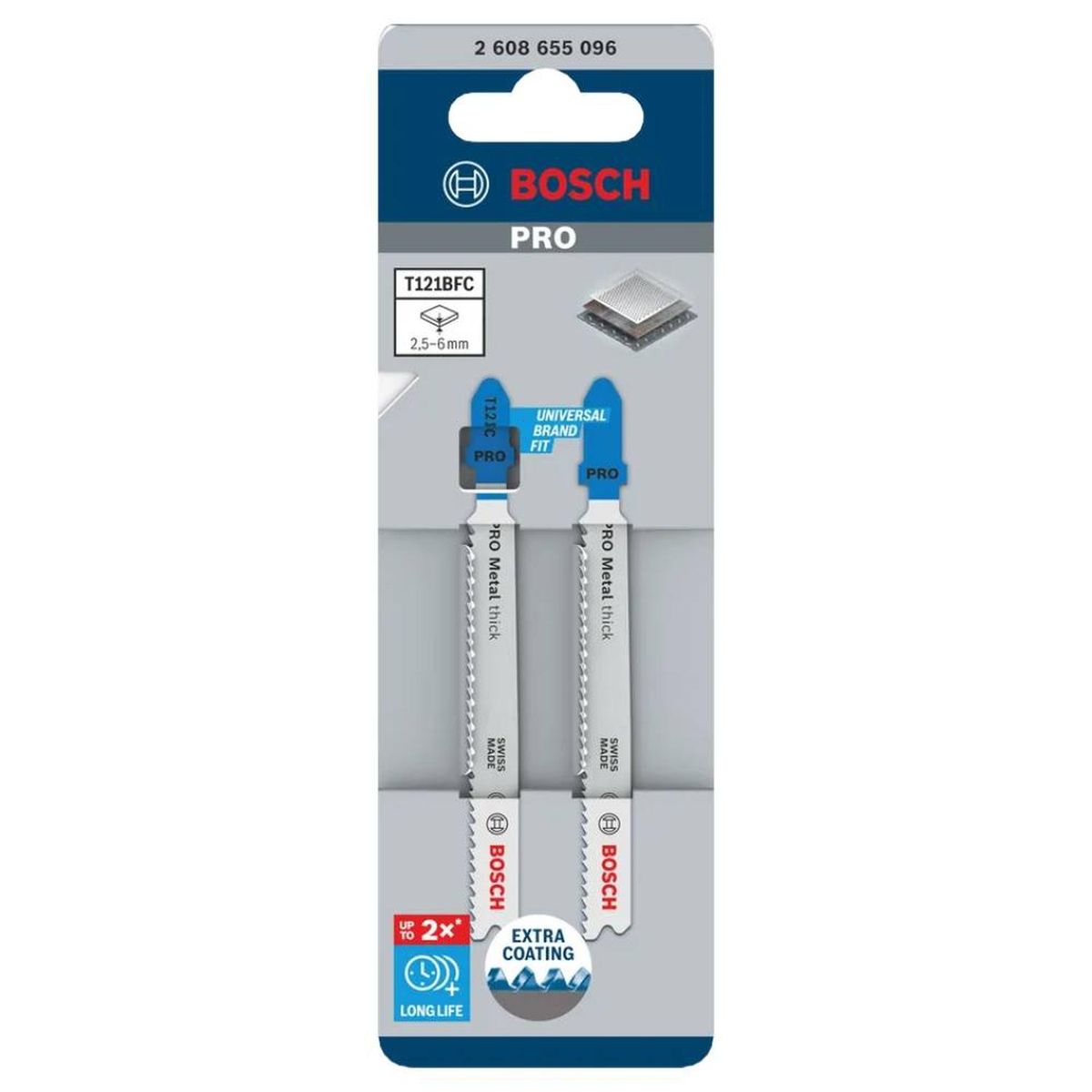 BOSCH - Hoja de Calar para Acero Corte Recto 2 Und Bosch T121BFC 2608.655.096-000