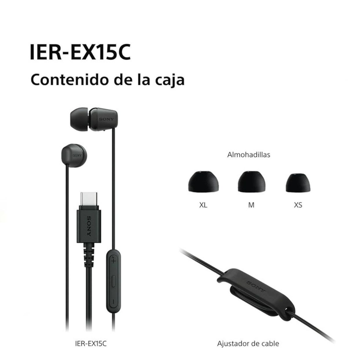 SONY - Audifono Sony USB C EX15C con Microfono - Negro