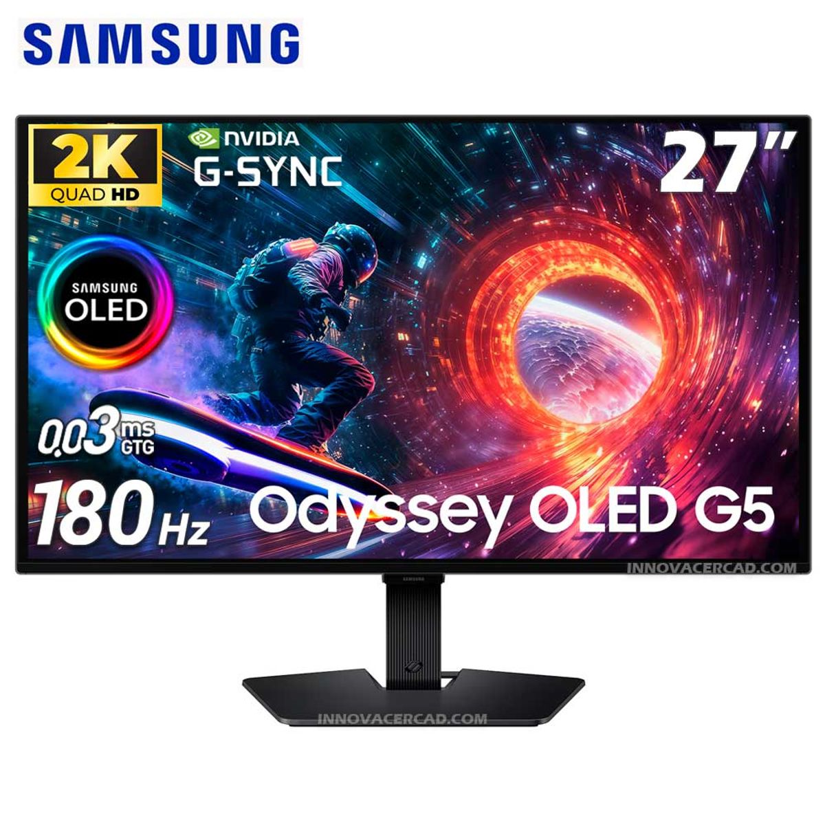 SAMSUNG - Monitor Samsung LS27FG500SLXPE Odyssey G5 OLED de 27 2K QHD 180Hz 03MS HDR10 G-Sync