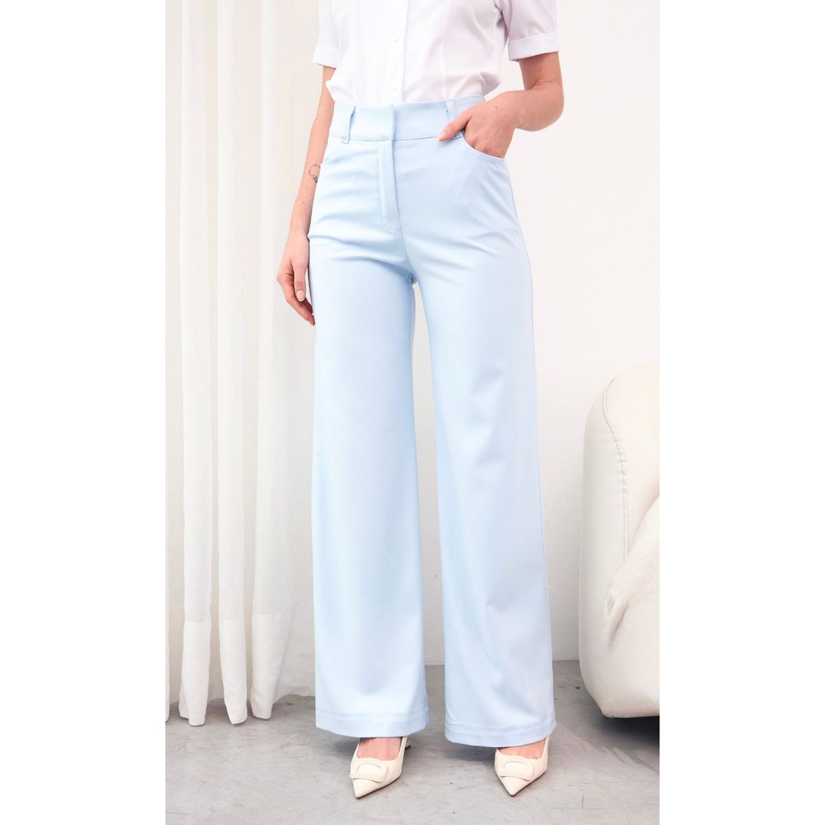 TEILOR - Pantalon Palazzo Casual Fresco Mujer