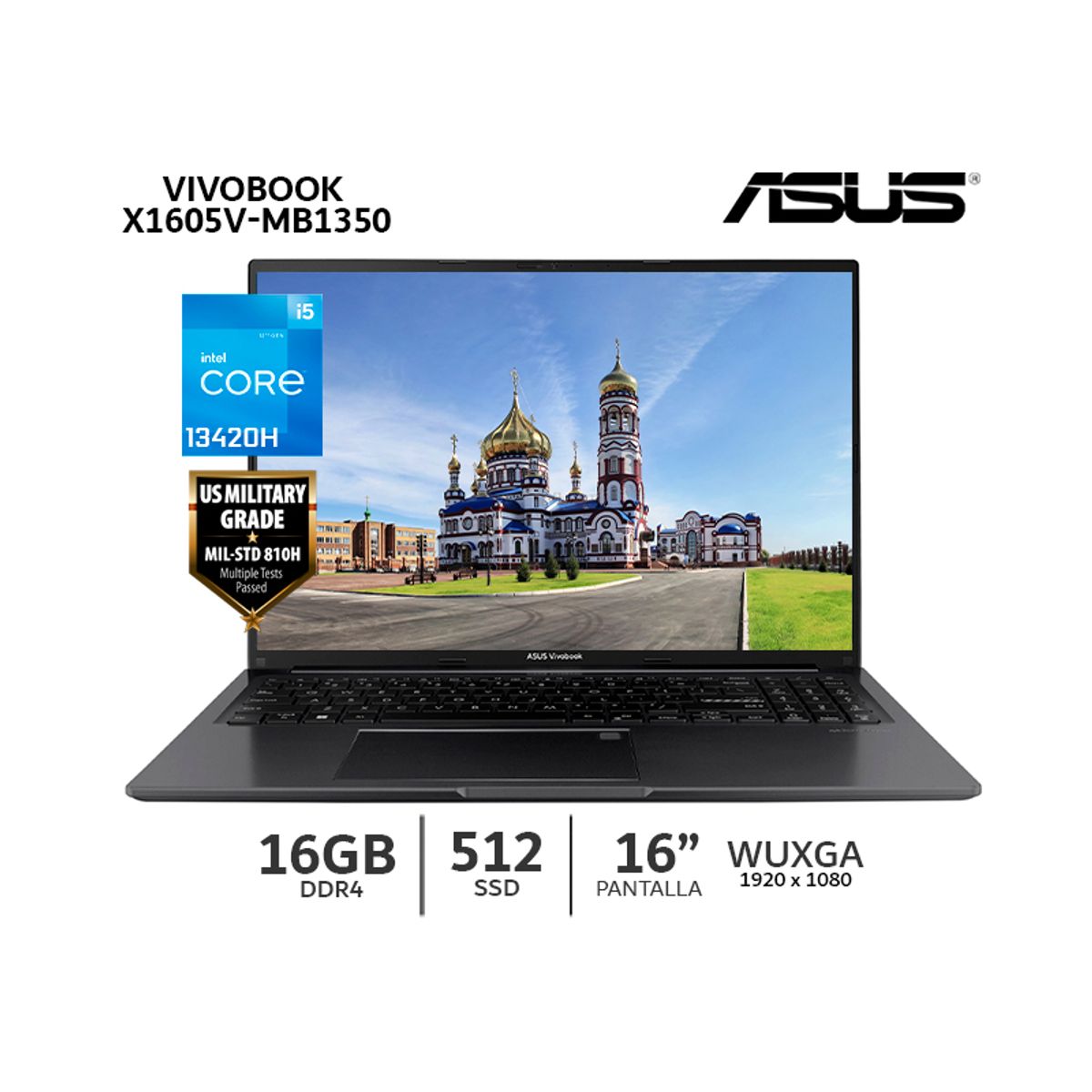 ASUS - Laptop Asus Vivobook X1605V-MB1350 Ci5 13420H 16Gb Ram 512Gb SSD 16” FHD
