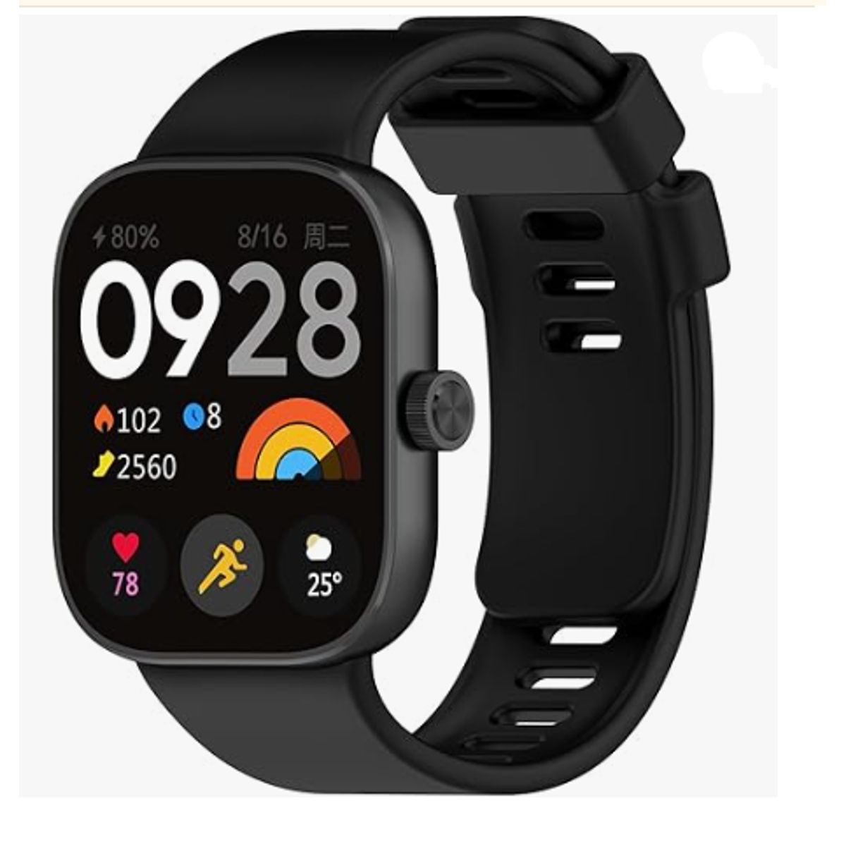 GENERICO - Correa de Silicona para Redmi Watch 4 - NEGRO