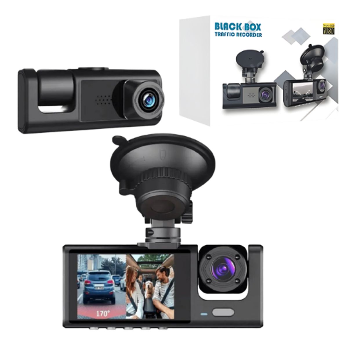 GENERICO - Cámara Dash Cam Dual 1080P Grabadora con Visión Ultra Amplia de 170°