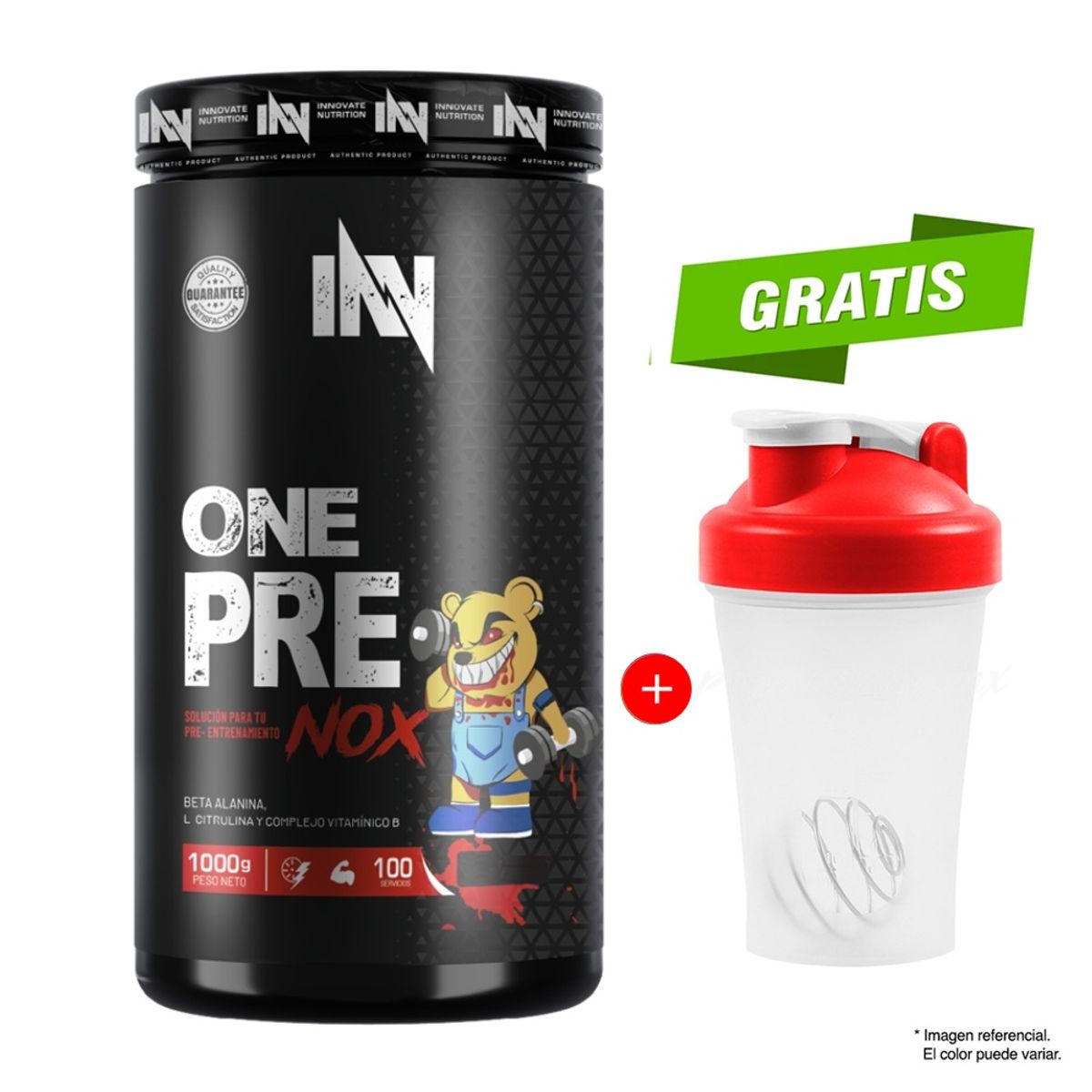 INN INNOVATE NUTRITION - ONE PRE NOX 1000 GR PRE ENTRENO INN MORA