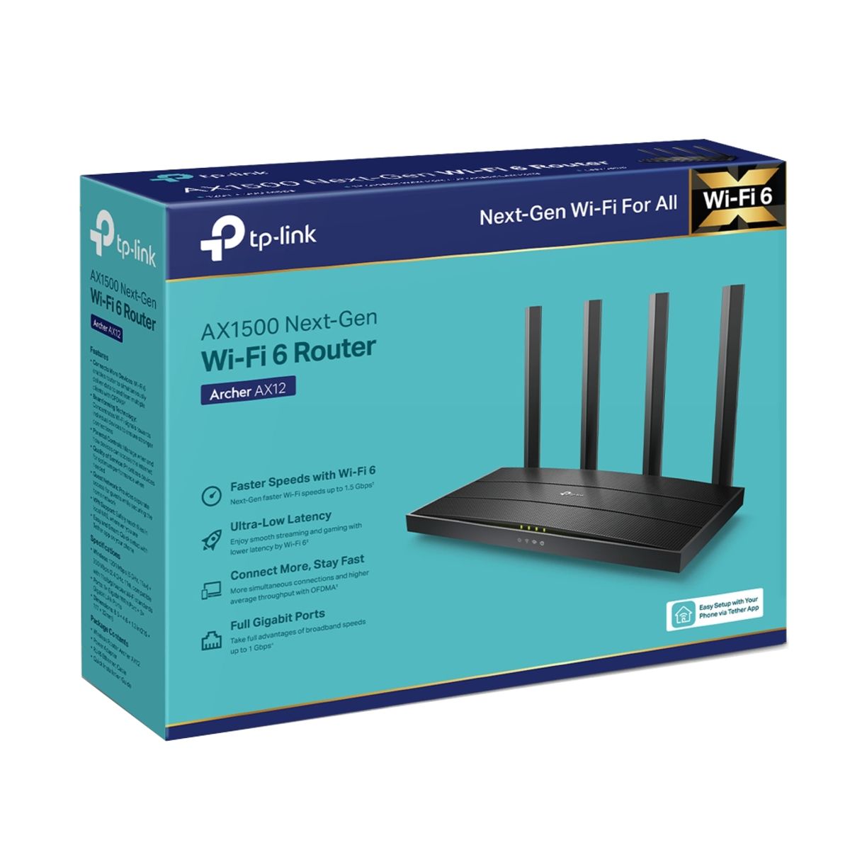 TP LINK - Router TP-Link AX12 AX1500 Wi-Fi 6 Rápido y Gigabit