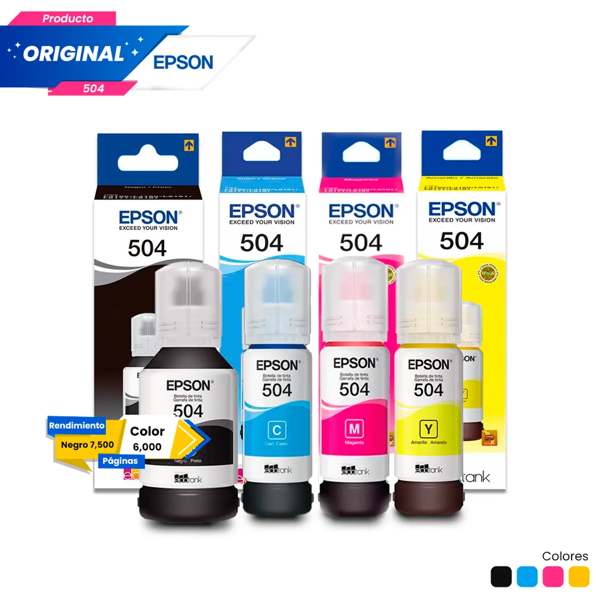 EPSON - Kit Tinta Epson 504 Original Negro Cian Magenta Amarillo