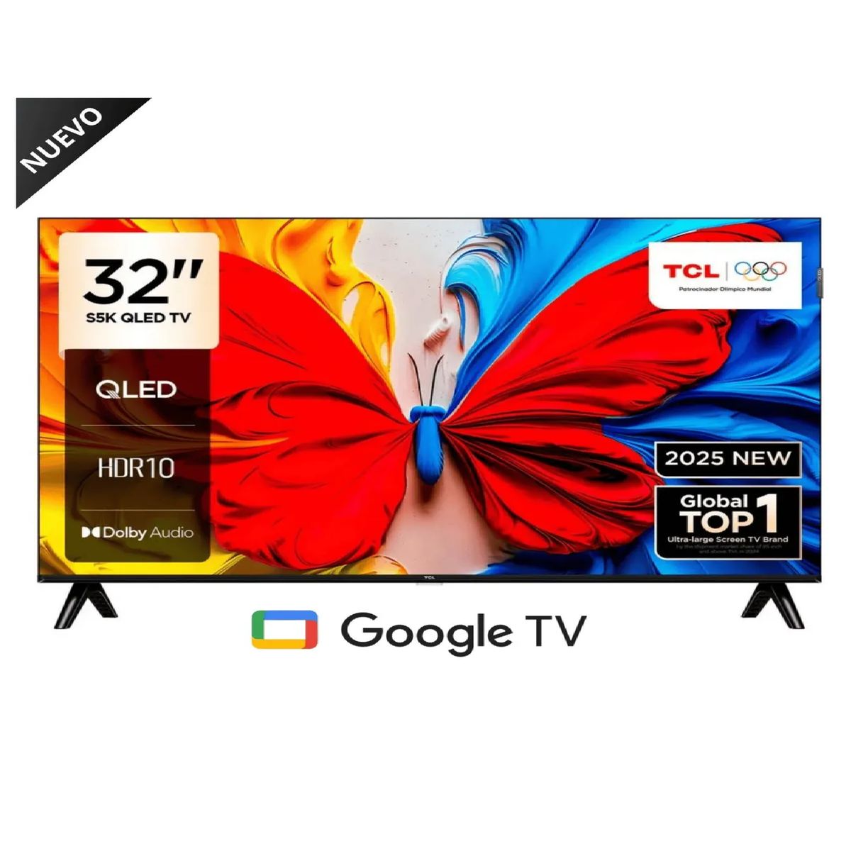 TCL - Televisor TCL QLED 32” Full HD Google TV  32S5K