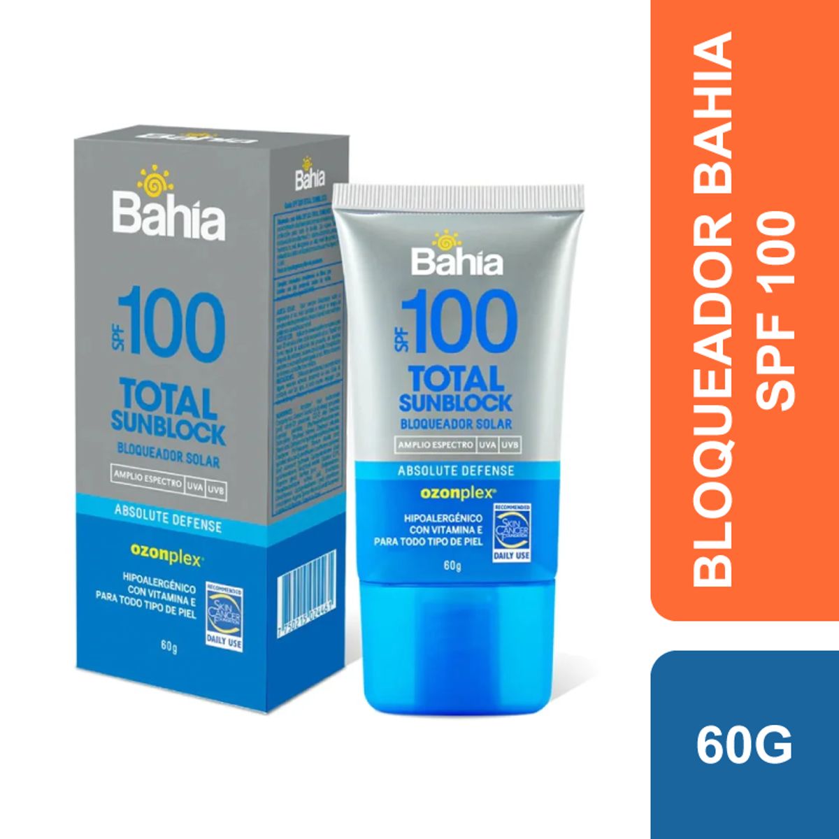 Bloqueador Bahía Total Sunblock SPF100 60g, marca BAHIA - Foto Principal