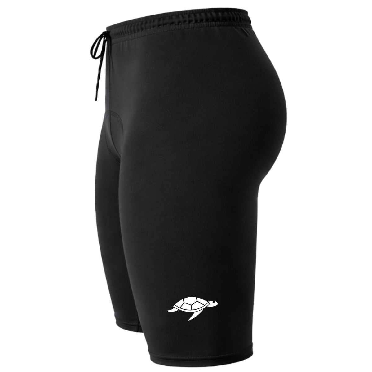 AQUA&MODA - SHORT DE NATACIÓN DE LICRA NEGRO CON PROTECCIÓN UV AQUAMODA SNLAQNTTLBR TORTUGA LOGO BLANC REFLECTIV