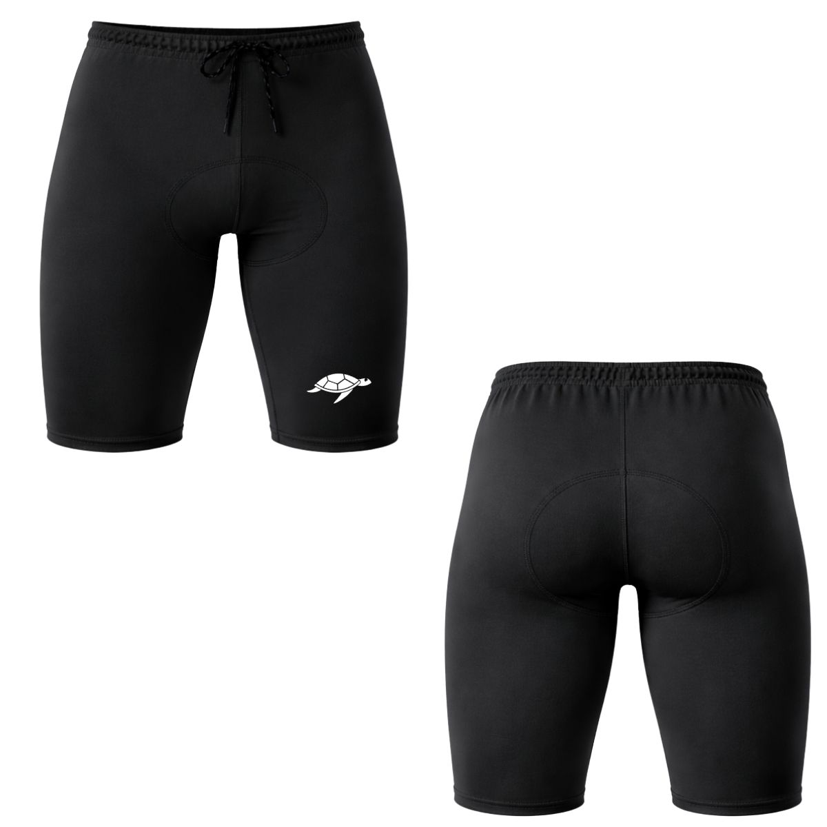 AQUA&MODA - SHORT DE NATACIÓN DE LICRA NEGRO CON PROTECCIÓN UV AQUAMODA SNLAQNTTLBR TORTUGA LOGO BLANC REFLECTIV