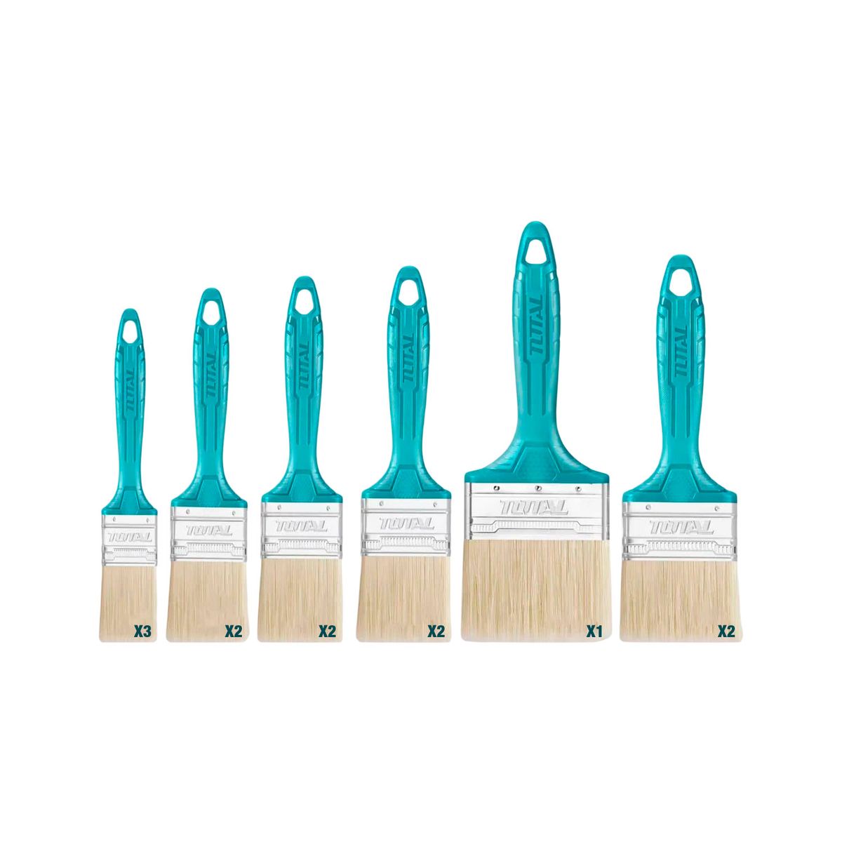 TOTAL - Set De 12 Brochas Multitamaño Total Para Pintura Profesional