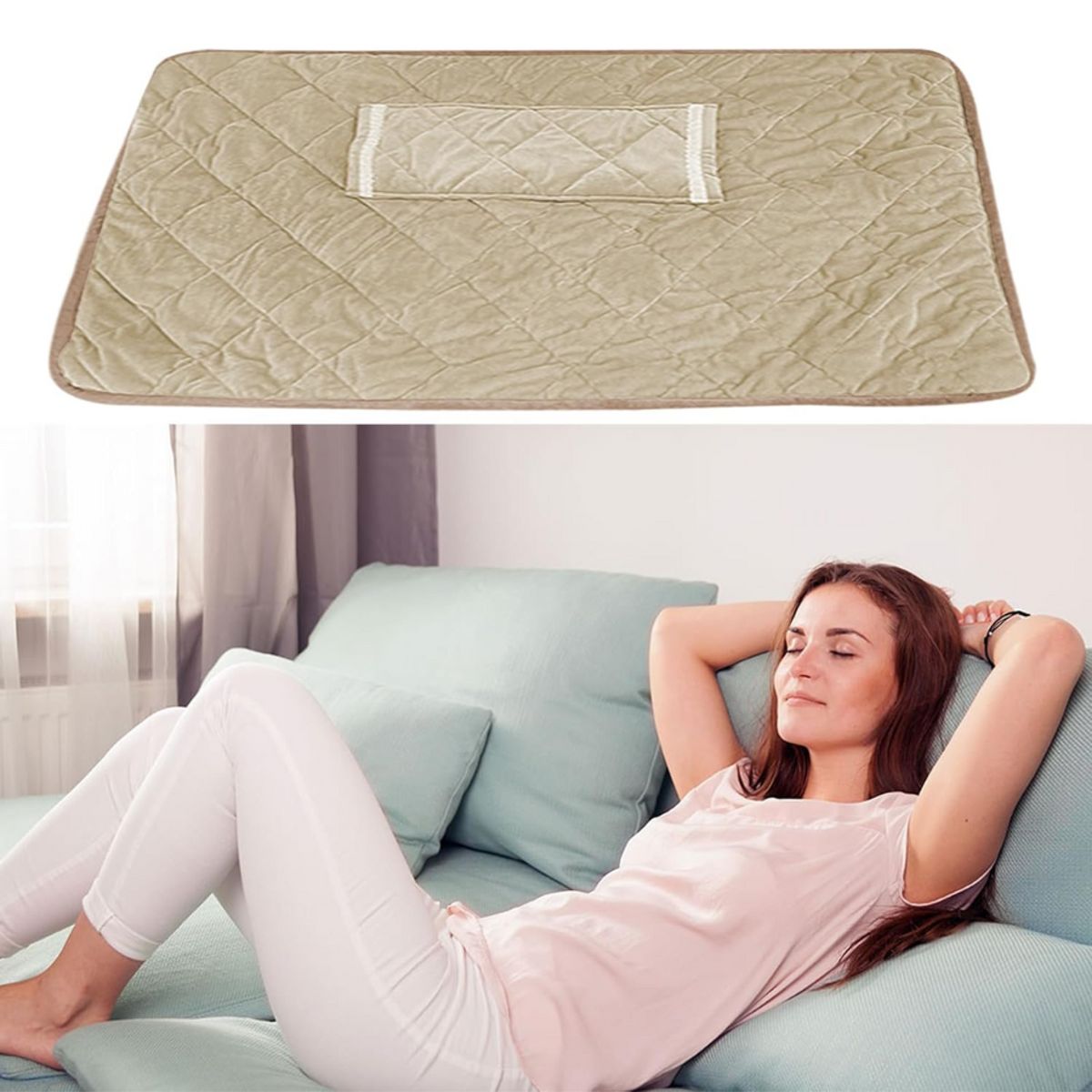 GENERICO - MANTA CALEFACTORA 78X58CM SUAVE Y CÓMODA PARA CASA