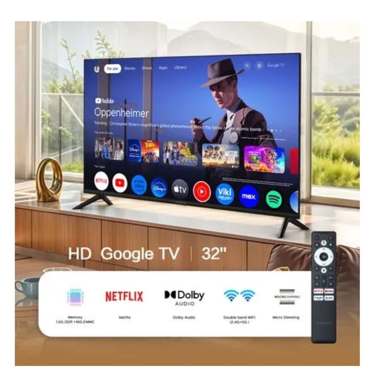 BLACKLINE - Televisor BLACKLINE LED 32 HD Smart TV BL32-T3000HD Google TV