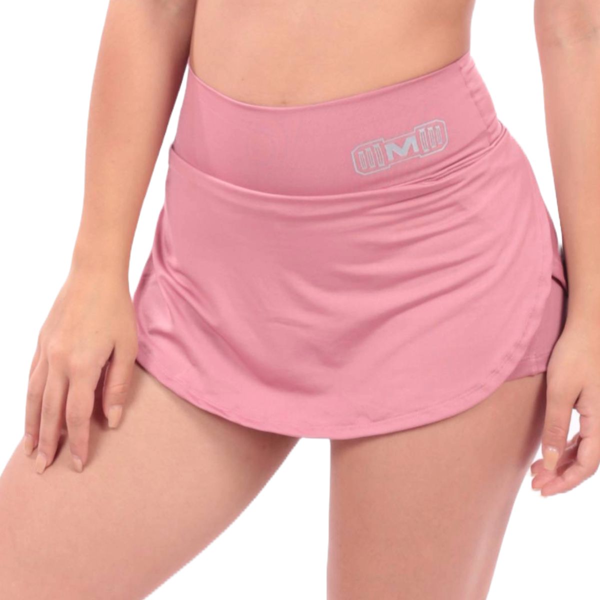 M MUSCLE MUSEUM - Pack x 3 Short Falda Deportivo colores Negro, Plateado y Palo Rosa para Mujer