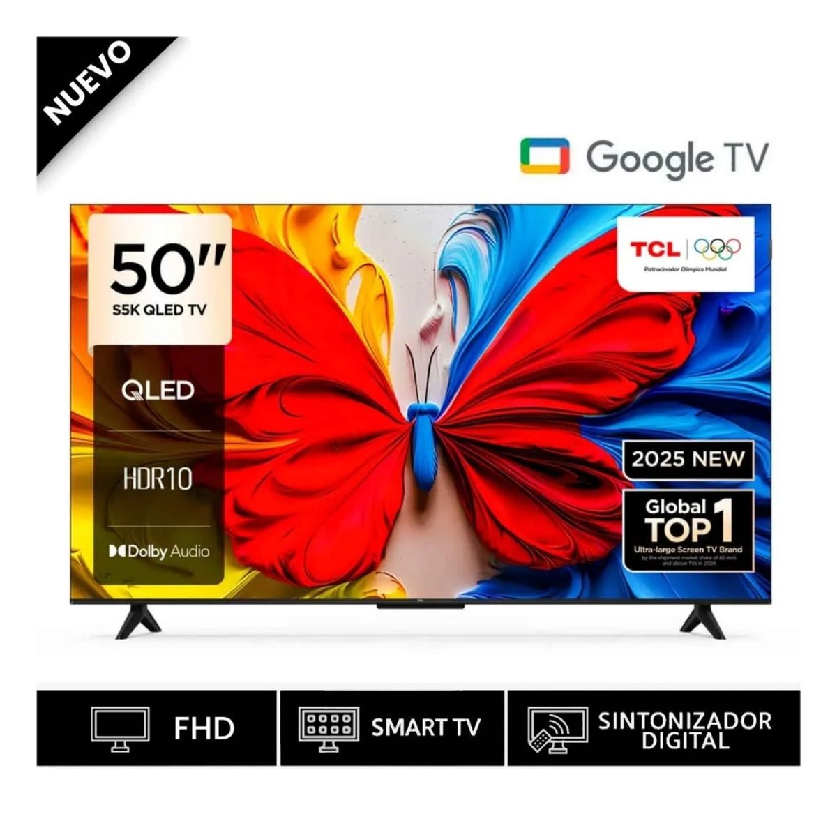 TCL - Televisor TCL 50 50S5K QLED FHD