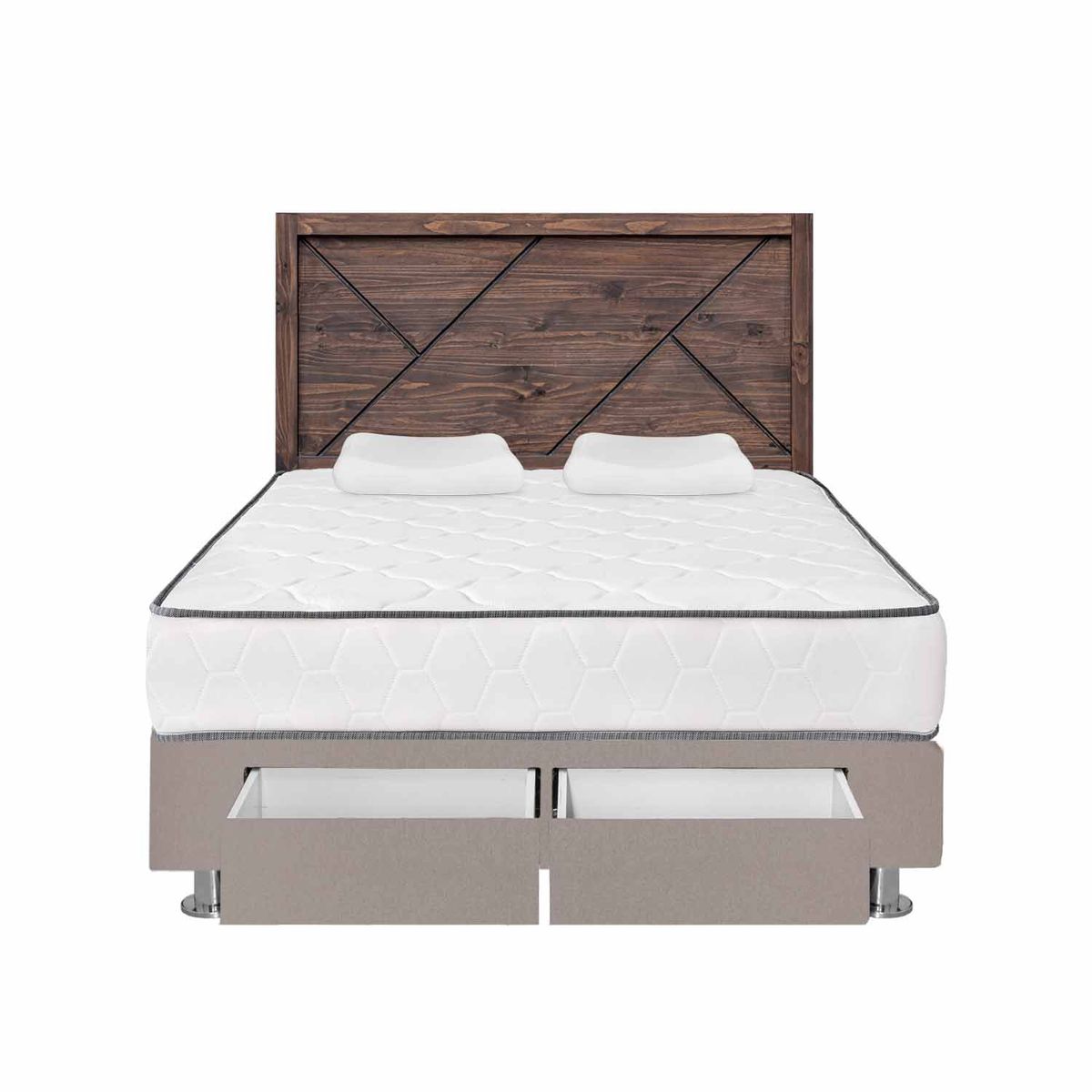 FORLI - Dormitorio 2 cajones Igneo Beige Queen