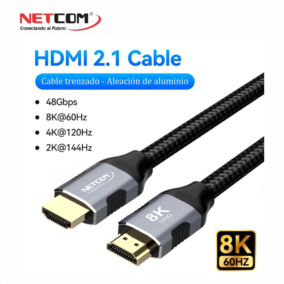 GENERICO - CABLE HDMI A HDMI DE 1.80 MTS UHD 8K@60Hz V2.1 - NETCOM