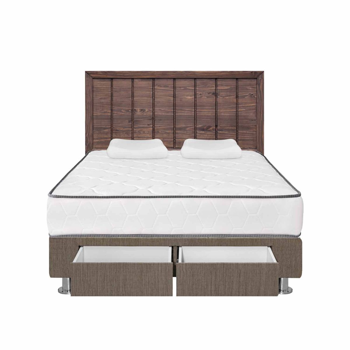 FORLI - Dormitorio 2 cajones Igneo Marrón Queen