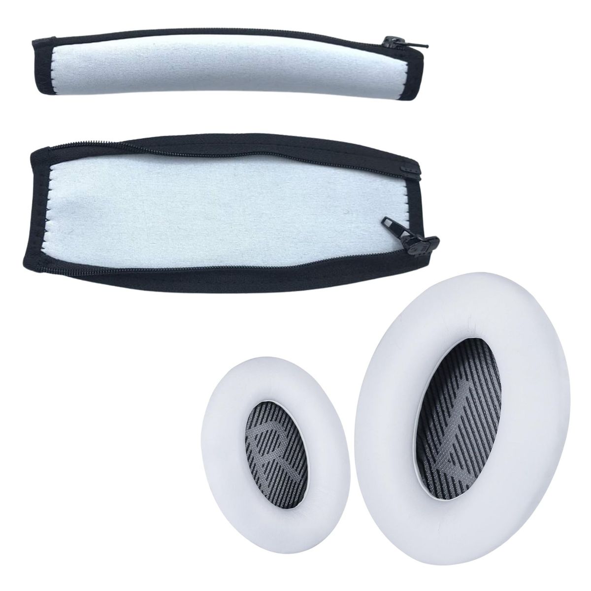 GENERICO - Almohadillas y Cobertor de Vincha para Audífonos BOSE QC25 QC15 QC35 AE2 BLANCO