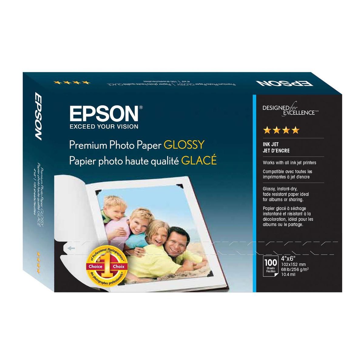 EPSON - Papel Foto Epson Premium Brillante (10x15 cm, 100 hojas)