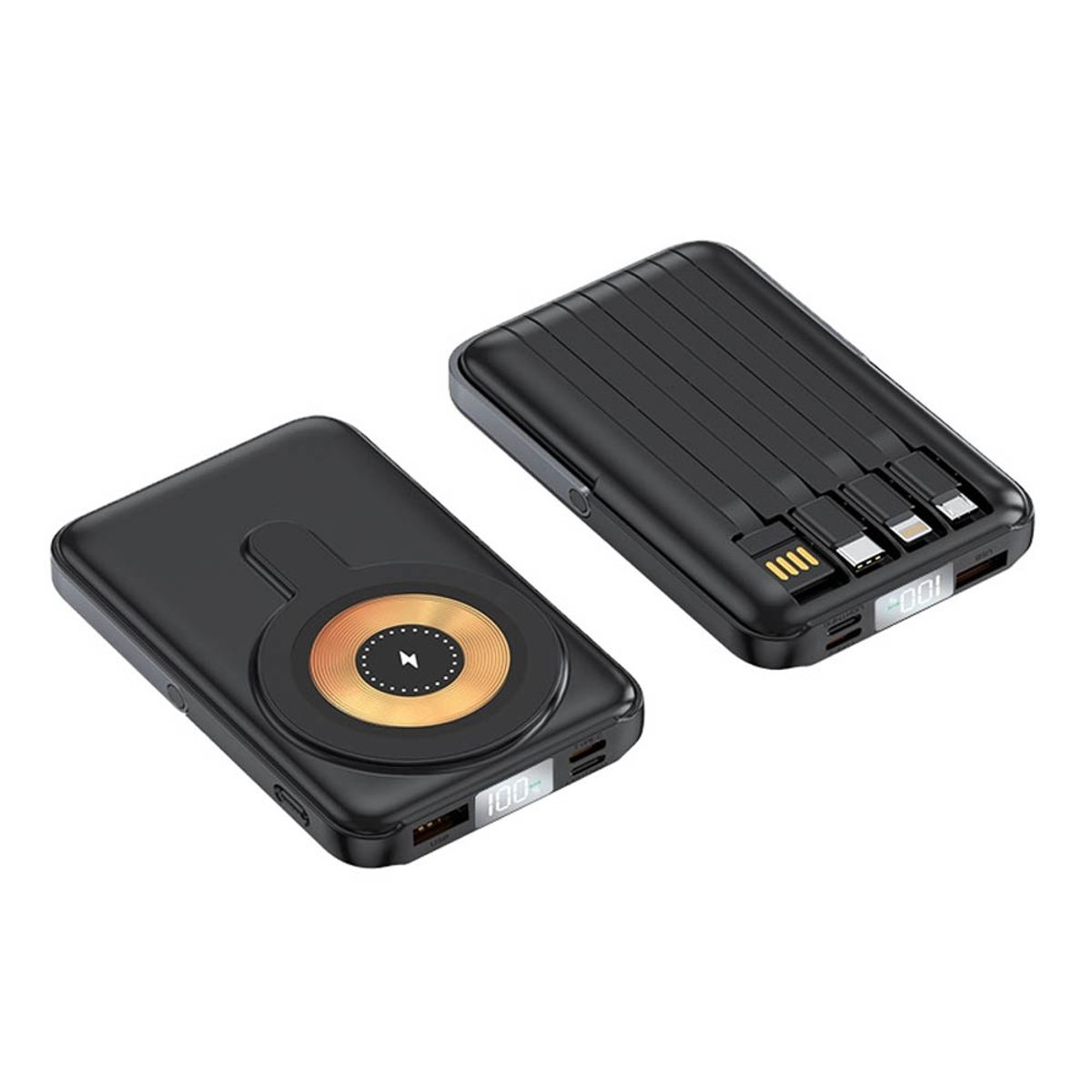 OEM - Cargador Portátil Inalámbrico 10 000 mAh Carga Rápida DE-2027 Negro