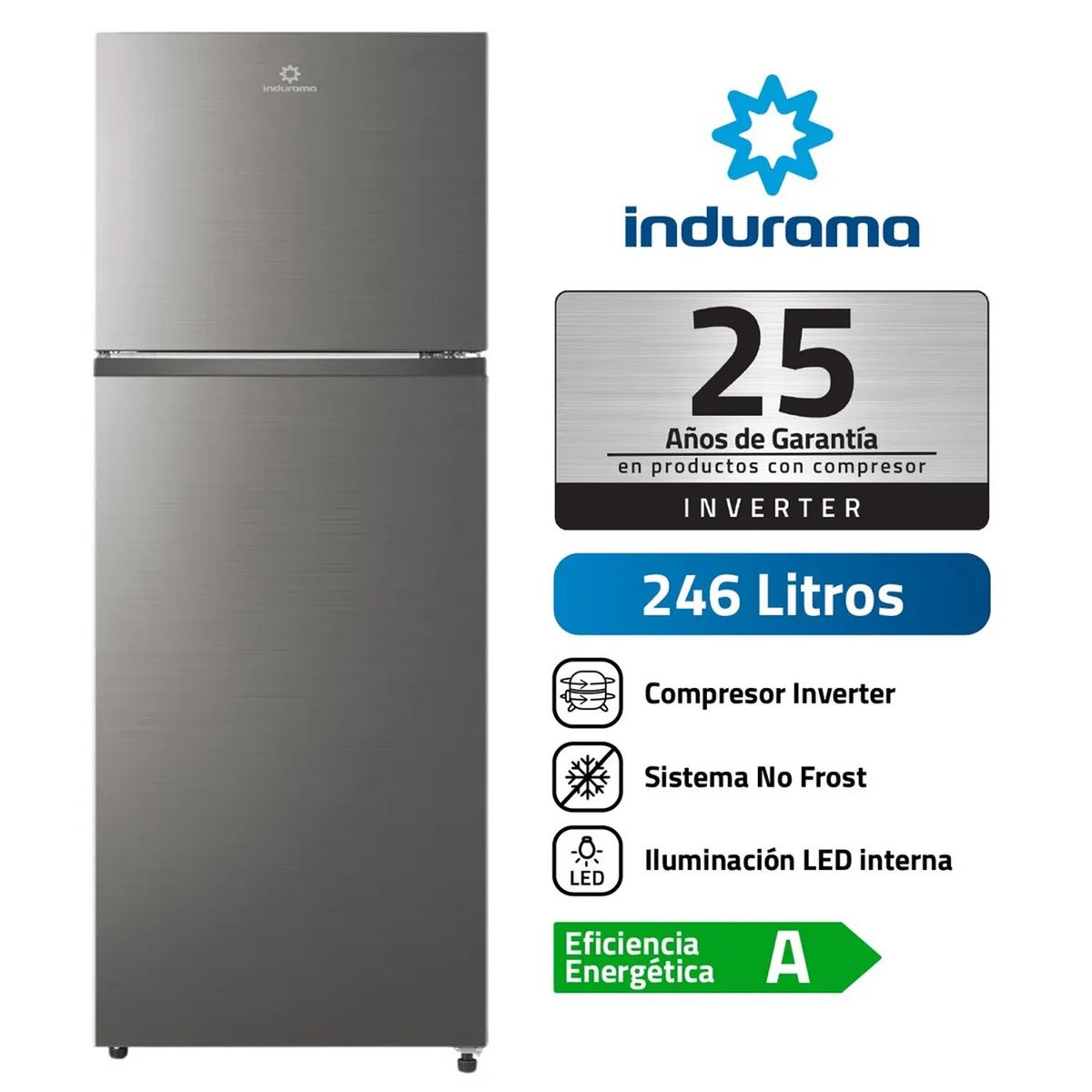 INDURAMA - Refrigeradora Indurama RI-389I 246L No Frost Top Mount - Croma