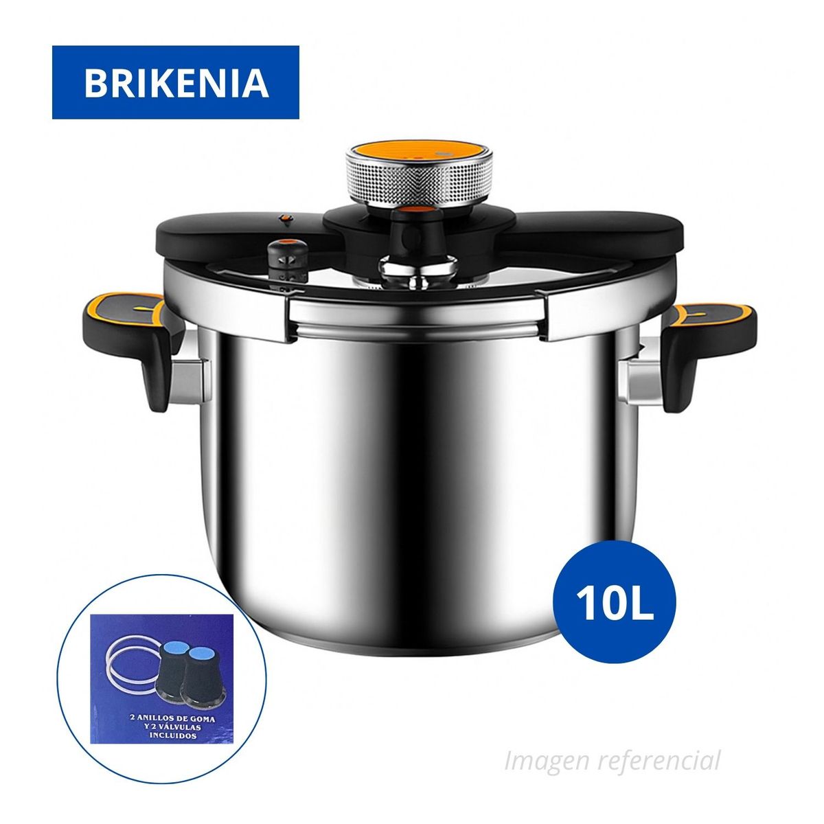 OEM - OLLA A PRESIÓN DE 10L EN ACERO INOXIDABLE BRIKENIA