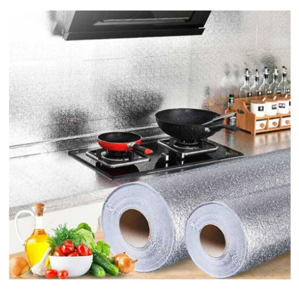 GENERICO - PAPEL TAPIZ DE ALUMINIO PARA COCINA