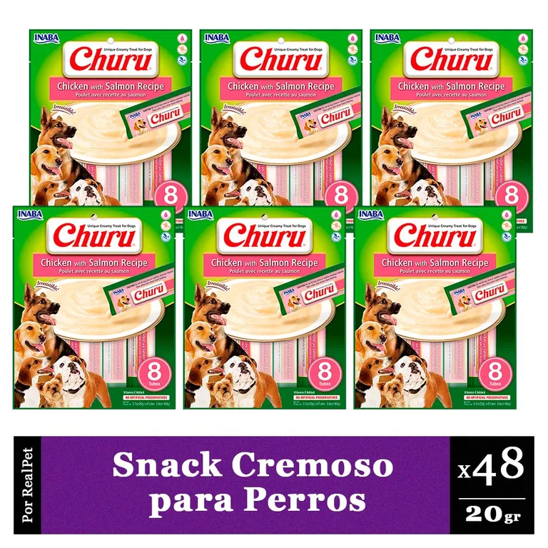 Snack Cremoso Perro Churu Pollo y Salmón 6 sobres x 8 tubos | Sodimac Perú