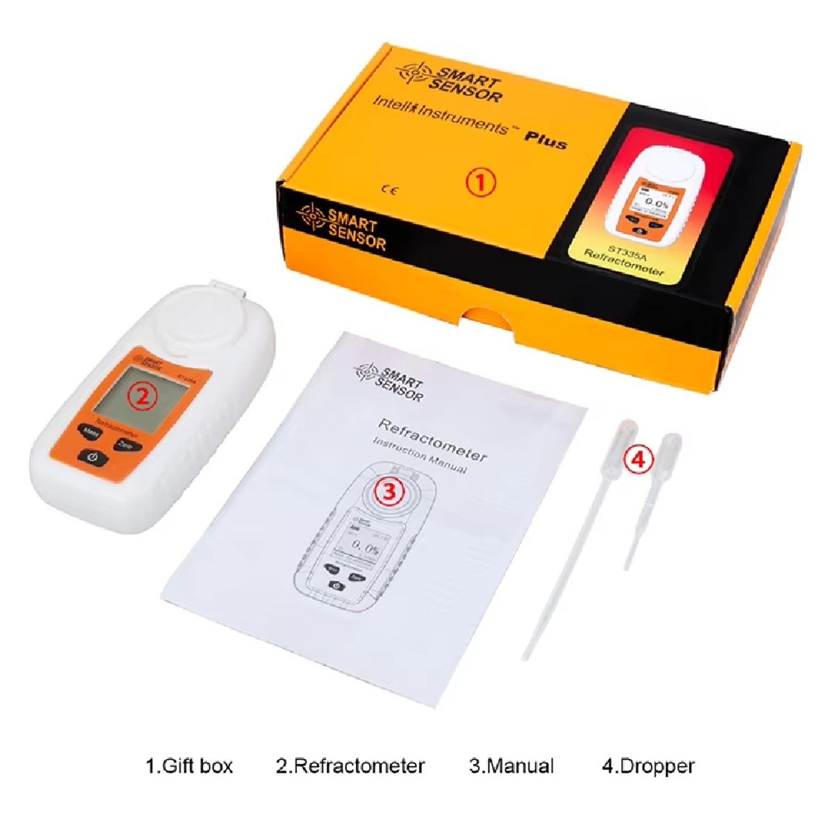 SMART SENSOR - Refractómetro Digital ATC 0-35% Brix - SMART SENSOR ST335A