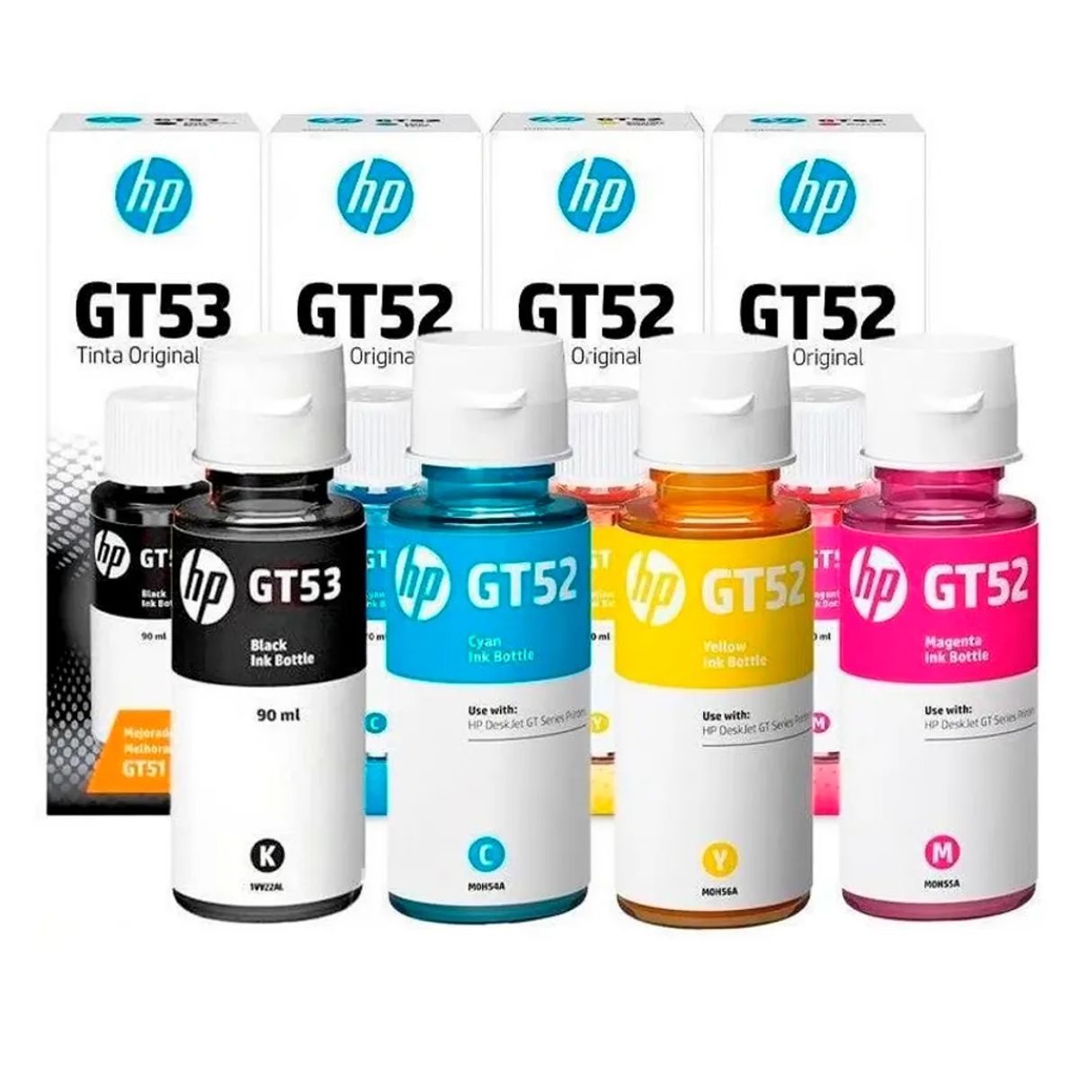 Pack de 4 Tintas HP GT52 - GT53, marca HP - Foto Principal