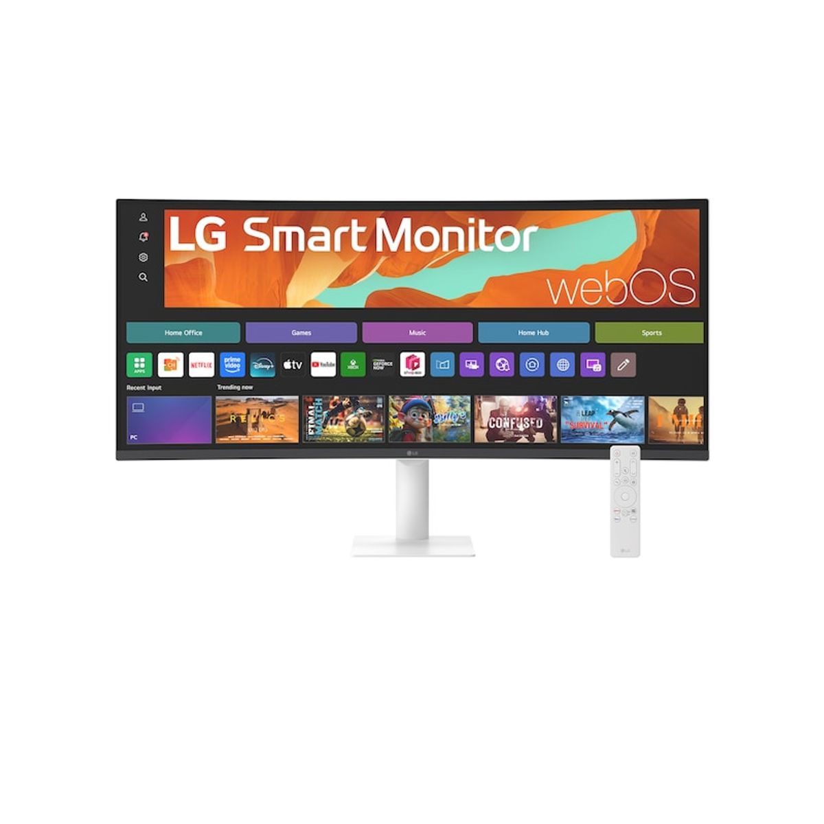 LG - Monitor smart LG de 34 WQHD con pantalla curva para streaming 34U601SA con webOS
